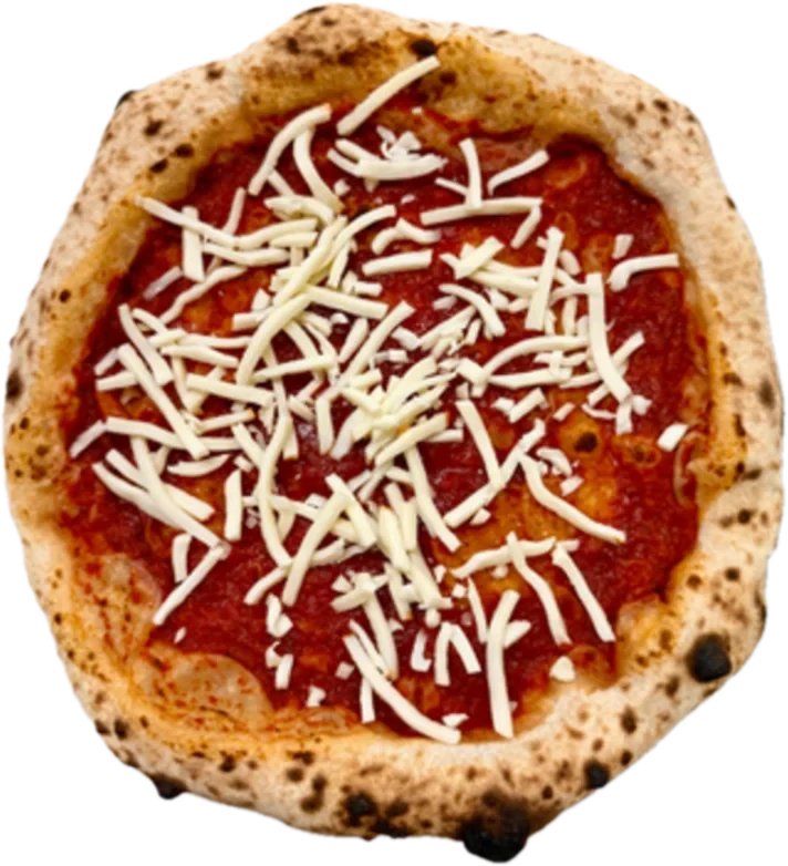 Pizza Margherita, fertig belegt